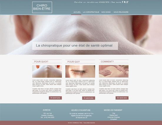 Modèle de site pour chiropraticien