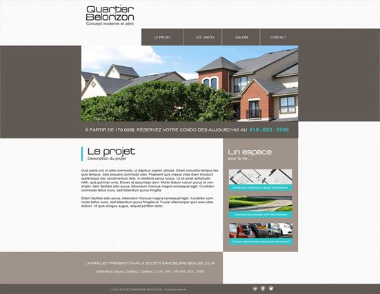 Modèle de site pour la vente de condominium