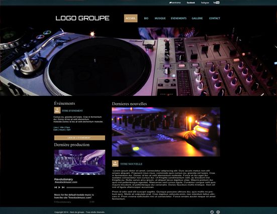 Modèle de site pour studio de musique