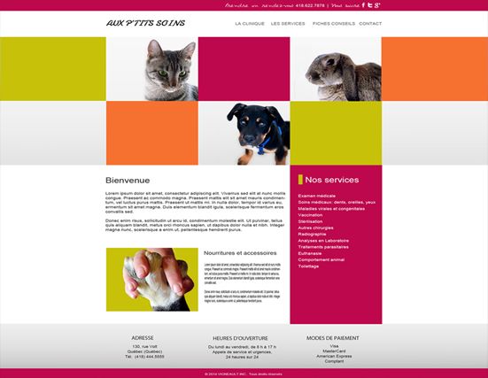 Modèle de site pour vétérinaire